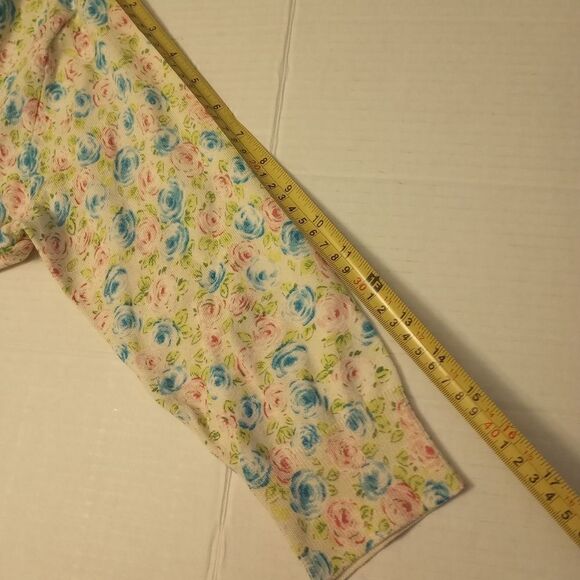 Silk blend floral sweater with glass accent buttons and ribbon t… - Picture 11 of 11